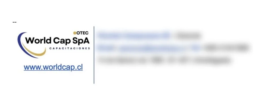 Firma de correo anterior, datos difuminados